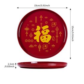 1pc New Year Fruit Tray Tribute Nuts; Home Living Room; Chinese Style National Housewarming (Color: Style1)